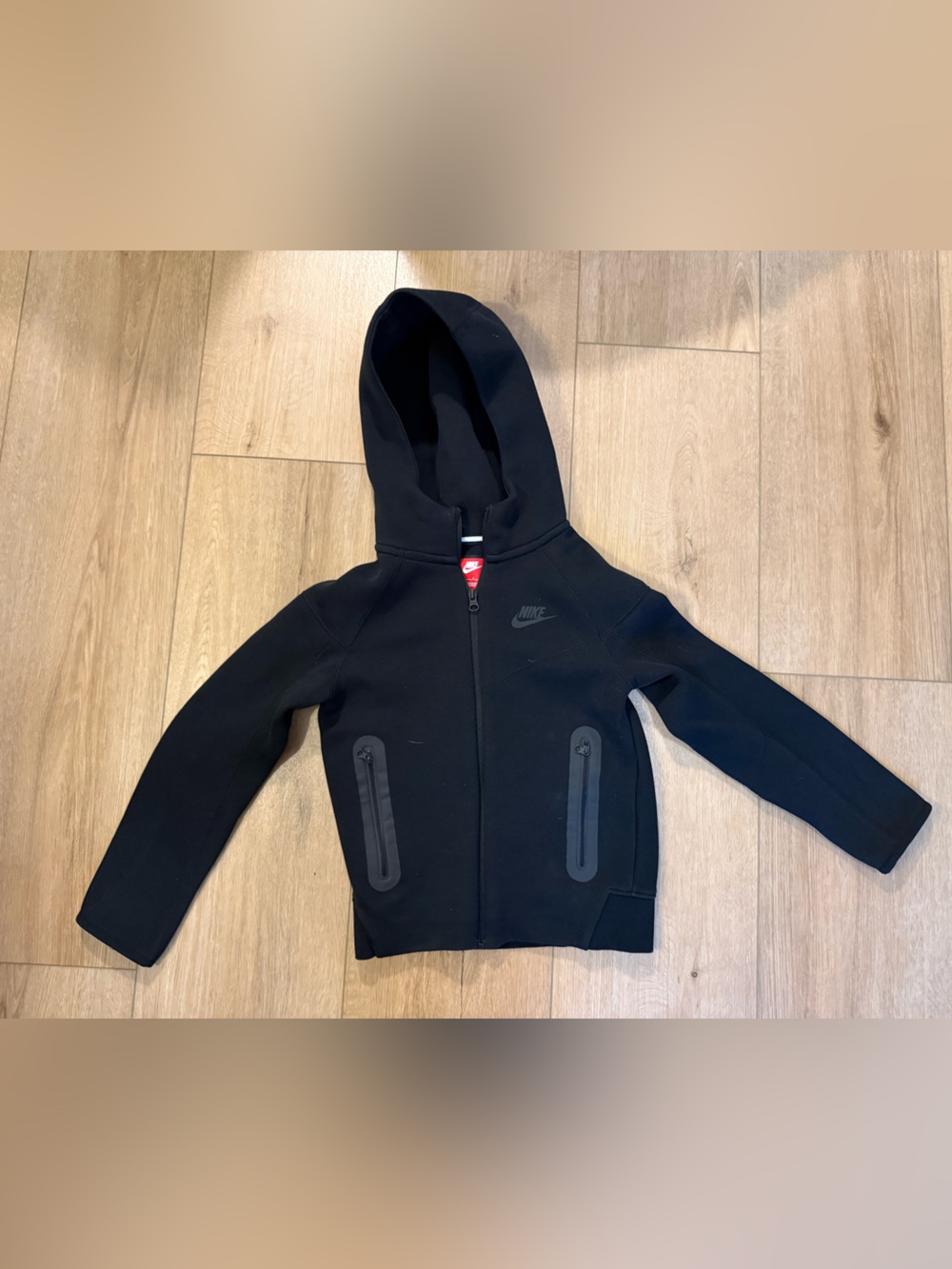 Nike Kids Black Teck Hooded Zip-Up Sweatshirt